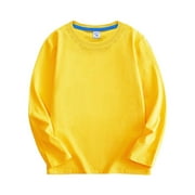 Posijego Baby Kids Boys Long Sleeve Shirt Basic Crew Neck Solid Color Casual Tops Fashion Fall Winter Blouse
